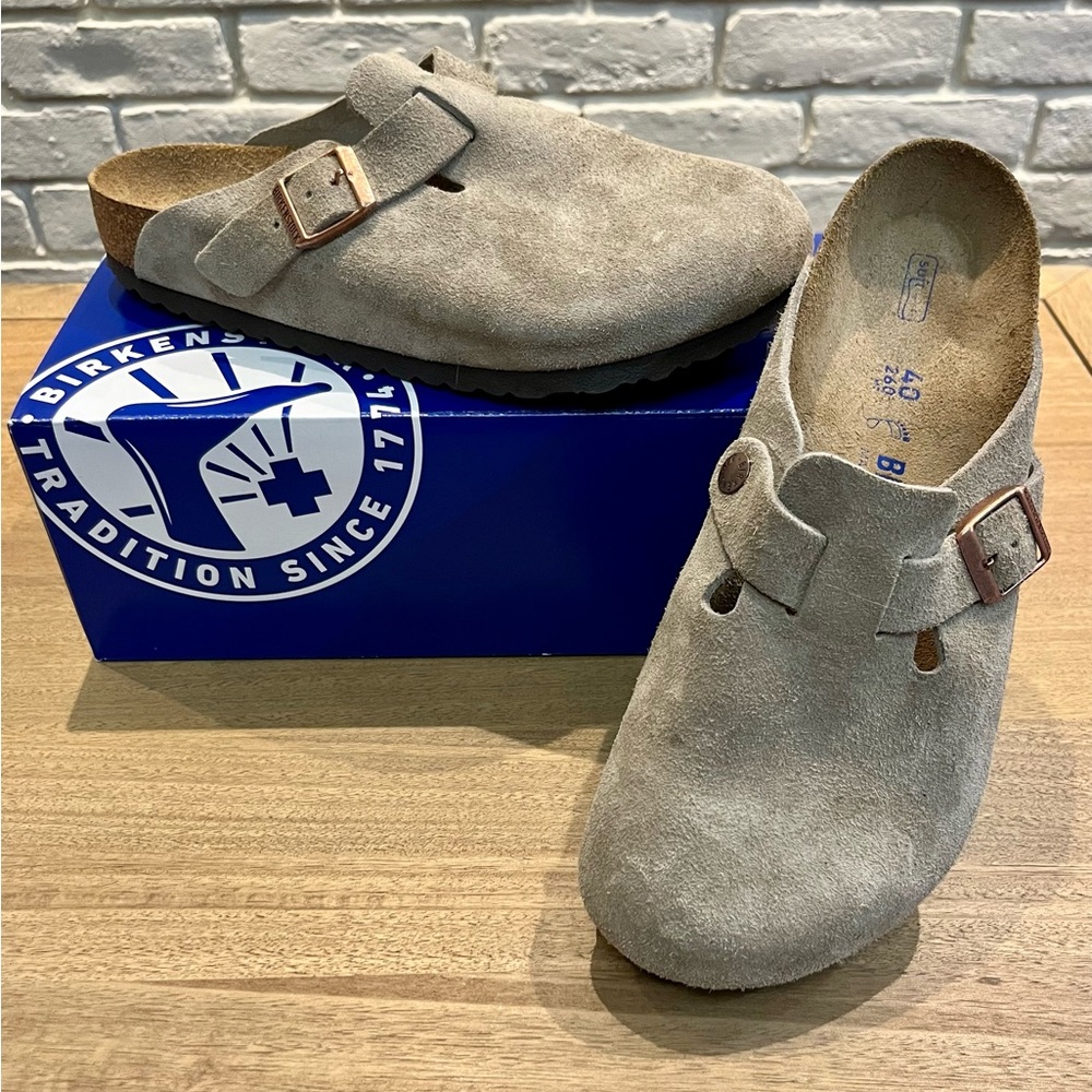 Like New- Birkenstock Boston Clogs- Taupe, Size 40